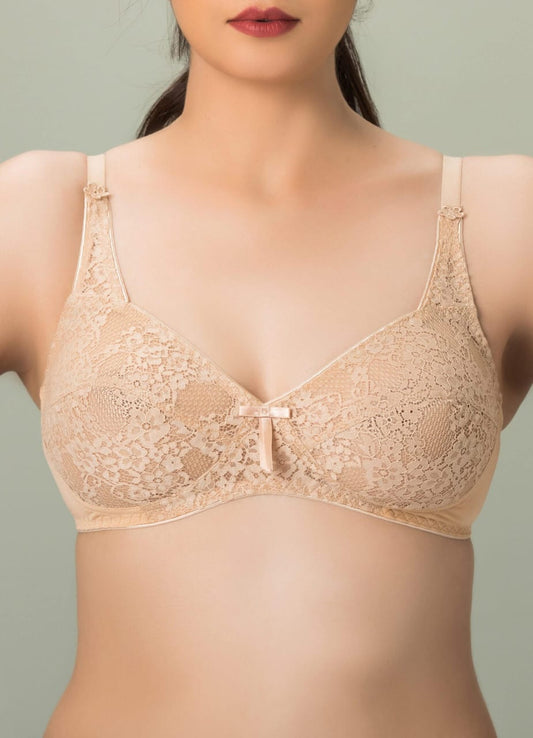 Bra for girls and women, Formal Bra, Poly Jersey Lace Bra,  Colour Skin